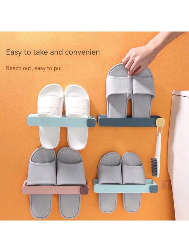 1pc Random Bathroom Slipper Rack Toilet Shoe Holder Towel Rack