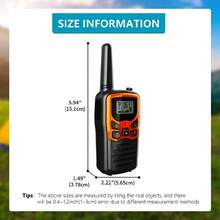 1對迷你對講機,帶lcd顯示屏的便攜式無線對講機,不帶電池,約8公里的開放空間距離,適用於成年人,青少年和家庭戶外露營和遠足活動配件 - 黑色 - 查看 6