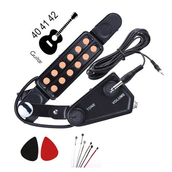 Guitar Pickup Sensor With Volume Tuner Kit, String Instrument