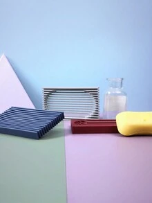 浴室、廚房兼用的防水肥皂盤架,無需鑽孔安裝 - 紅色 - 查看 3