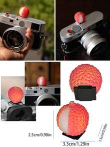 1pc Fruit Shaped Camera Hot Shoe Cover, Compatible With Cameras Equipped With 'Standard Hot Shoe Interface Slot' - Pink - View 3
