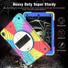 IPad Cartoon Spider Case With Screen Protector, 360 Rotating Stand & Hand & Shoulder Strap Compatible With IPad 6th/5th Generation Case, IPad Air 2 Case, IPad 9.7 Case 2018/2017,IPad 10.2" 7/8/9 Gen,IPad 10th 10.9" - Colourful - View 2