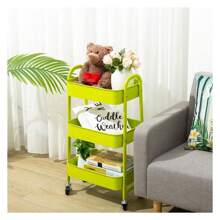 Debao Makeup Cart, Movable Rolling Organizer Cart, 3 Tier Metal Utility Cart, Reseda