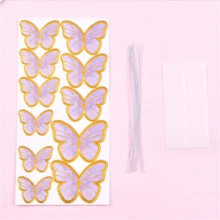 1 Pieza, Decoración De Pastel De Belleza Diosa Con Mariposa Dorada De Papel Para Repostería - Morado - Ver 1