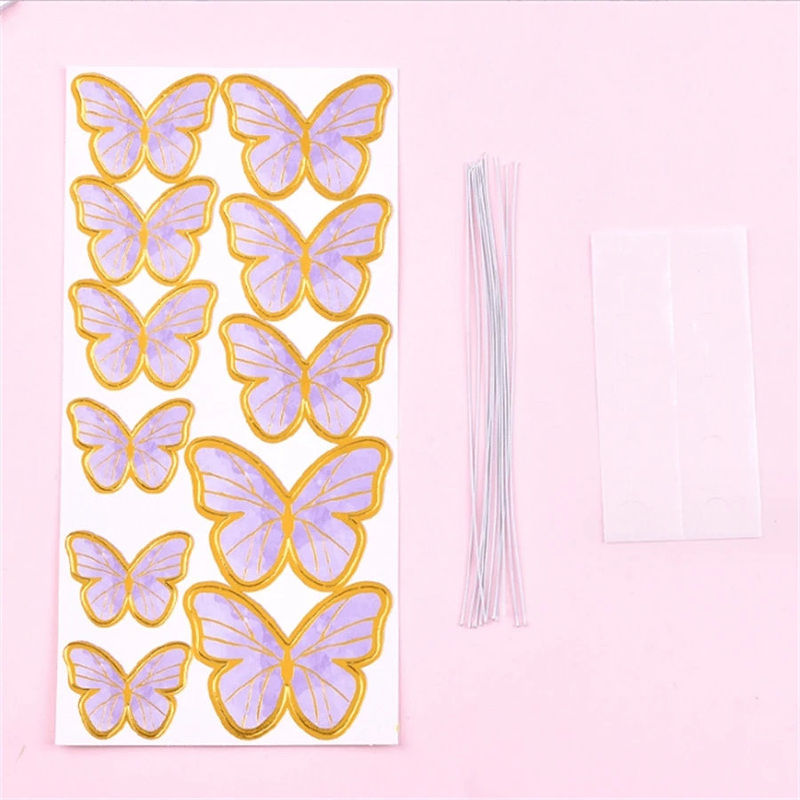 1 Pieza, Decoración De Pastel De Belleza Diosa Con Mariposa Dorada De Papel Para Repostería - Morado - Ver 1