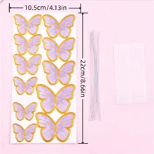 1 Pieza, Decoración De Pastel De Belleza Diosa Con Mariposa Dorada De Papel Para Repostería - Morado - Ver 2