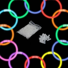 100 Pulseras Neón Fosforescente Glow Stick Fiestas Eventos - Verde - Ver 4