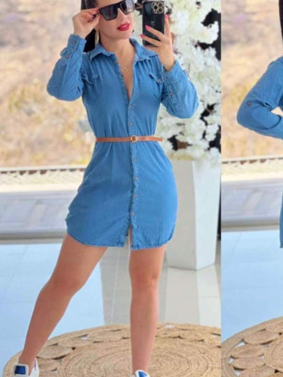 Vestidos de mezclilla - Azul - Ver 1