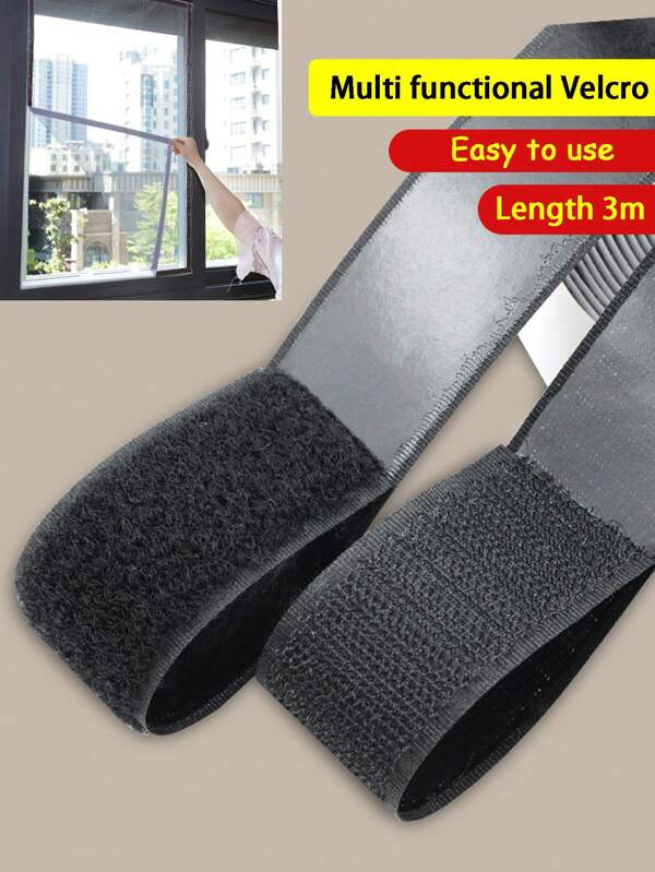 2 Rolls Self-Adhesive Hook And Loop Tape With Strong Adhesive Backing For Curtains, Car Mats, Etc. Back To School