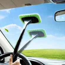 1pc Car Front Windshield Wiper, Washing Cleaning Clearing Tool For Car Window, Anti-Fog Wipe, Suitable For Glass Cleaning - Dark Blue - View 1