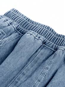 Tween Boy Straight Leg Jeans, Loose Fit Casual Pants, Spring & Autumn - Light Wash - View 11