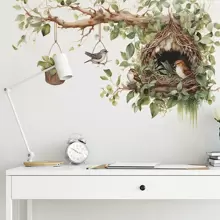 1 bộ (2 cái) Miếng dán tường hình cành cây, lá và tổ chim sơn màu, miếng dán, decal dán tường, decal vinyl trang trí nhà cửa, vật dụng trang trí mùa xuân làm mới ngôi nhà của bạn, miếng dán trang trí Rama quà tặng sinh nhật tốt nghiệp - Nhiều màu - Xem 6
