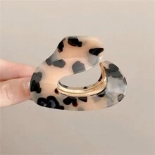 1 件裝時尚幾何鏤空髮夾,大理石圖案髮夾,適合女士高髻、馬尾辮和半髻髮型 - 奶油白色 - 查看 6