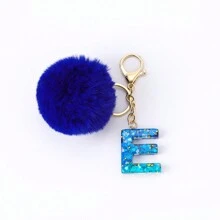 1 件創意樹脂英文字母設計鑰匙扣,帶有碎石、鋁箔、蝴蝶和流蘇裝飾,是送給姐妹、好朋友、女性朋友的完美禮物 - 彩色 - 查看 5