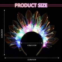 發光頭箍led光韻髮箍激光發光髮絲帶閃亮頭飾節日狂歡夜店服裝派對髮飾,女士和女孩 - 彩色 - 查看 3