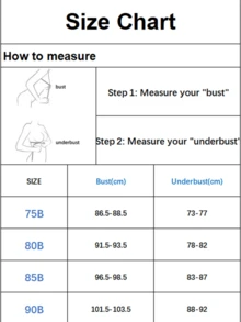 1件女士聚攏花邊刺繡文胸，小花印花圖案，提升胸部淨化 - 紅色 - 查看 6