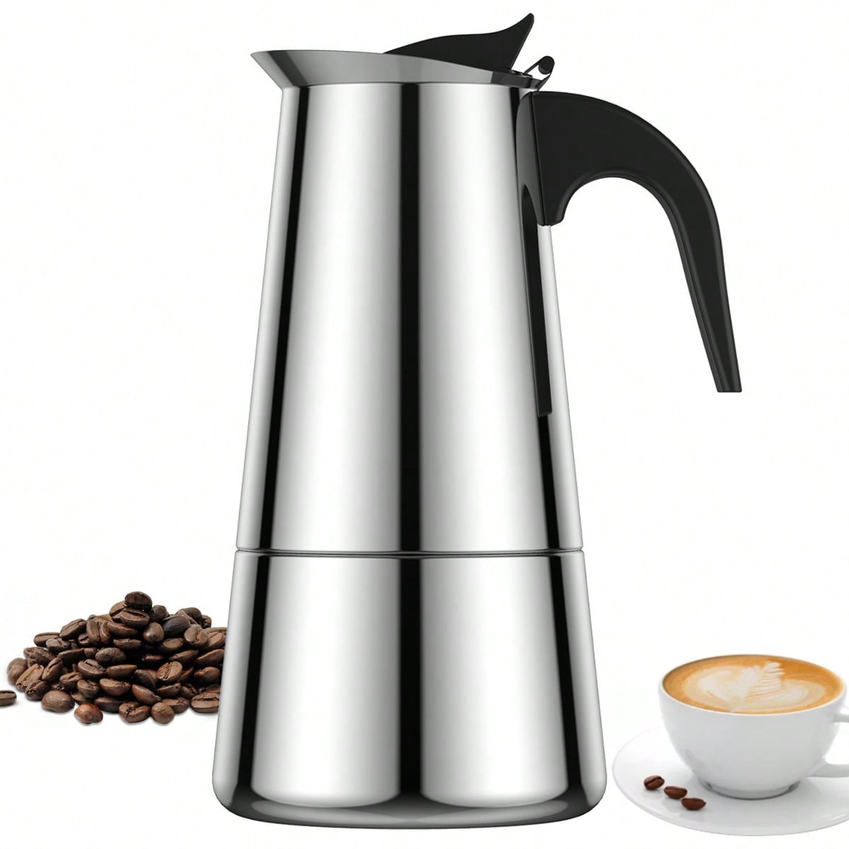 Machine À Expresso Fabricant De Café À Induction Machine À Café En Acier Inoxydable Moka Pot 200ml/4 Tasses Pot À Café Portable Convient Pour