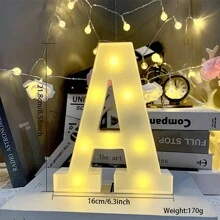1PC,LED Number Lights ,Decorative Letter Lights,Number  Letters -26Alphabet ,10 Numbers,Holiday Accessory ,Wedding Birthday Party  Supplies ,Room Decor, Battery Powered