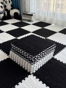 2pcs Black & White Sponge Mats, Soft And Comfortable, Suitable For All Seasons, Perfect For Bedroom, Balcony, Bay Window, Tatami, Etc. - Multicolor - View 4