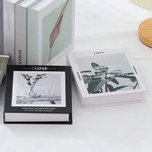 1 件黑色装饰书现代精装假书装饰用于咖啡桌书架展示 - 时尚仿书堆叠植物图案设计适合家庭办公室最佳礼物 - 黑色 - 查看 5