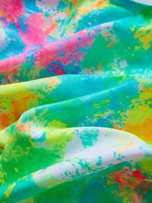 Maiô estilo camisola com estampa tie-dye para meninas adolescentes