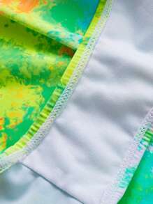 Maiô estilo camisola com estampa tie-dye para meninas adolescentes