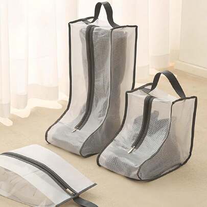 Madebyblanc 1/2/4pcs Boot Storage Bags, Travel Shoe Dust Bags For Tall Boots, Home Boot Organizer Bags With Transparent Window For Dust Protection