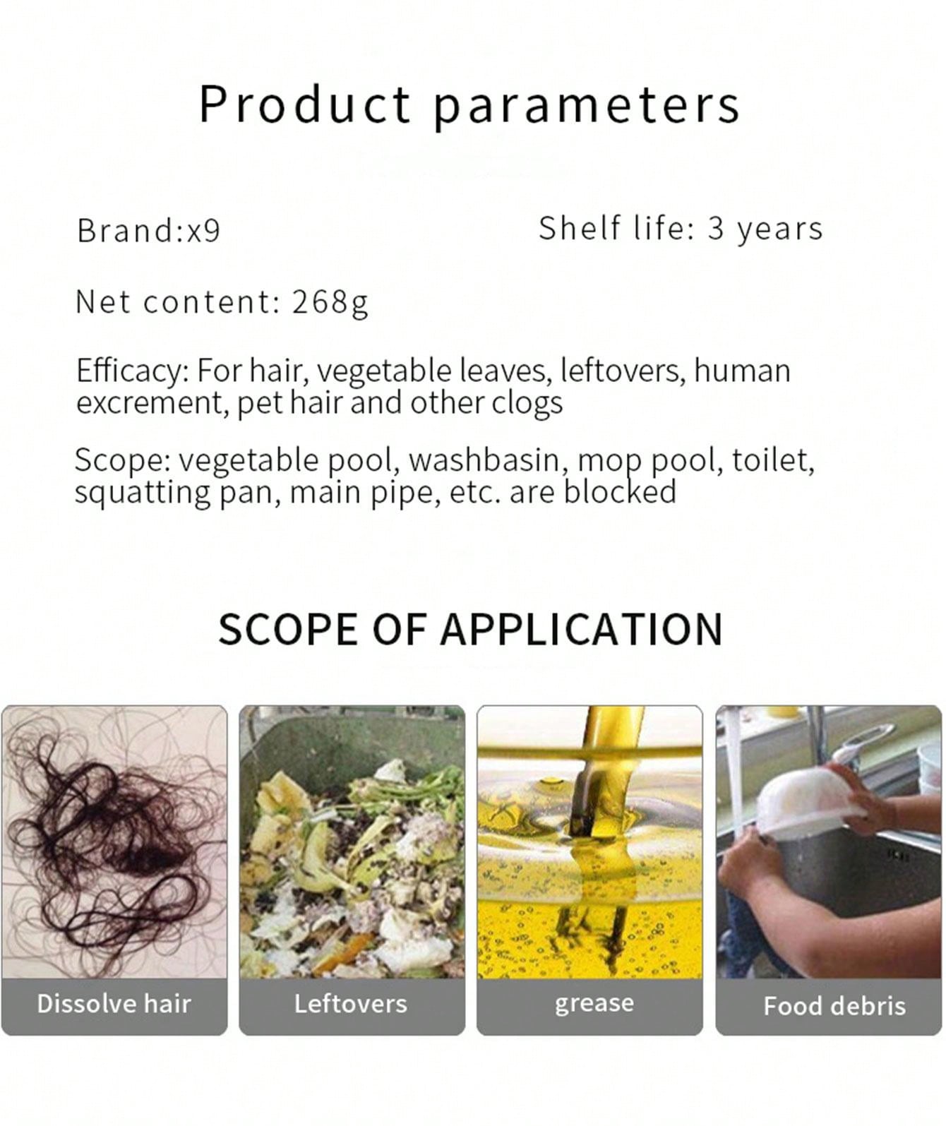 Dalff Drain Unblocker With Powerful Formulation, Removes Oil Stains