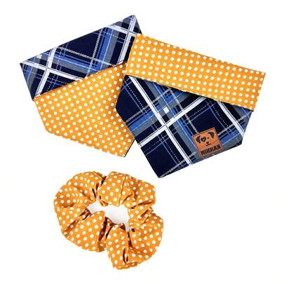 Mikhan Match Dúo Bandana Reversible Perro + Scrunchie Humano