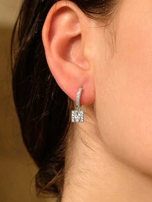 1 件女士們先生們,時尚個性的名字、縮寫、吊墜、耳環、送給朋友和家人的生日禮物 - 銀色 - 查看 2