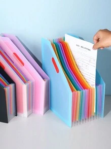 13隔層可擴大a4檔案夾,可攜式手風琴式文件整理器,適用於學校文件和辦公室用品,帶有扣環 - 黑色 - 查看 3