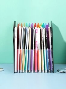 13隔層可擴大a4檔案夾,可攜式手風琴式文件整理器,適用於學校文件和辦公室用品,帶有扣環 - 黑色 - 查看 5