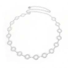 1件高端時尚全配金屬腰帶/鏈,適合送給女友的禮物 - 銀色 - 查看 3