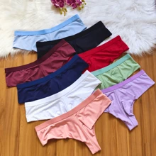 Plus Size Panties - 酒紅色 - 查看 2