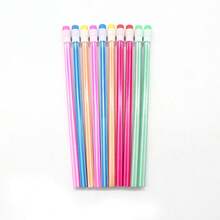 25pcs The First Generation Classic Stationery Hb Graphite Pencil With Large Eraser Head, Great Helper For Office Work And Studies - Multicolor - View 3