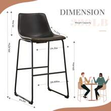 Sweetcrispy Leather 30 Inch Leather Counter Height Bar Stools Bar Stools Set Of 2