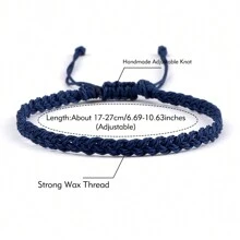 1入手工製作蠟線手鍊,防水編織手環,男女波希米亞扭結手鐲,友誼手帶珠寶 - 彩色 - 查看 11