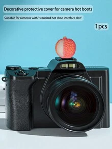 1pc Fruit Shaped Camera Hot Shoe Cover, Compatible With Cameras Equipped With 'Standard Hot Shoe Interface Slot' - Pink - View 1
