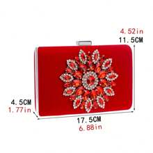 Diamond Crystal Flower Evening Bags Clutch Bag Hot Styling Day Clutches Lady Wedding Woman Bag Rhinestones Purse - White - View 6
