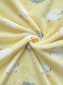 1 件男女通用新生儿毛绒襁褓毯，超柔软保暖透气婴儿襁褓毯适合婴儿车使用爱情人节 - 黃色 - 查看 3