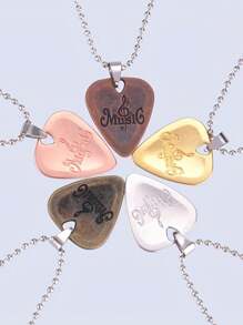 1 pieza Colgante de púa de guitarra, púa de guitarra acústica folk de metal, accesorio de púa de instrumento musical, púa de ukelele/guitarra eléctrica, regalo de colgante para el Día de San Valentín