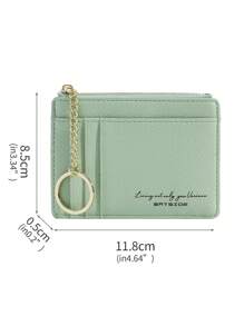 BATSIOE New Arrival Mini Zipper Coin Purse With Multiple Card Slots And Key Chain For Women - Green - View 6