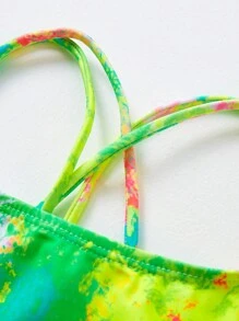 Maiô estilo camisola com estampa tie-dye para meninas adolescentes