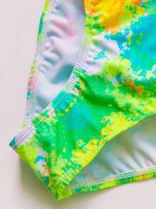 Maiô estilo camisola com estampa tie-dye para meninas adolescentes