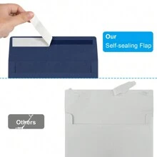 50入組5x7信封,a7信封,適用於邀請函,可列印邀請函信封,自封式信封,適用於婚禮、邀請函、照片、賀卡、郵寄 - 藏蓝色 - 查看 3