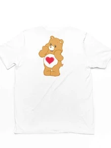 Playera Blanca Osito Cariñosito Café - Blanco - Ver 2