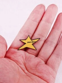 QIHOO 1 Peça Broche de Esmalte em Forma de Estrela "Você Conseguiu", Acessório de Distintivo Engraçado, Presente para Amigos - Multicolorido - Visão 5