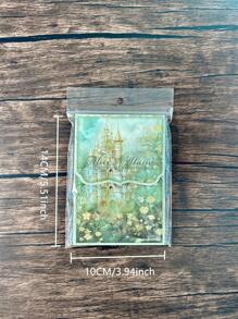 50 张/包复古梦幻可撕剪贴簿纸、DIY 拼贴装饰、日记背景工艺纸、学校用品、返校 - 彩色 - 查看 2