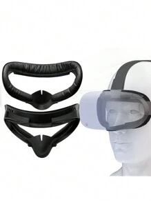 Facial Interface & Face Cover Pad & Removable Nose Guard For Oculus Quest 2, Sweat-Proof PU Foam Cushion - VR Accessories For Meta Quest 2 - Black - View 4