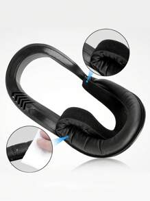 Facial Interface & Face Cover Pad & Removable Nose Guard For Oculus Quest 2, Sweat-Proof PU Foam Cushion - VR Accessories For Meta Quest 2 - Black - View 2